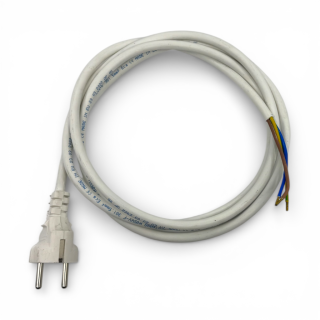 Fertraso Anschlusskabel Schuko auf offene Enden | 3x1,5mm² | Weiß | Aderendhülsen